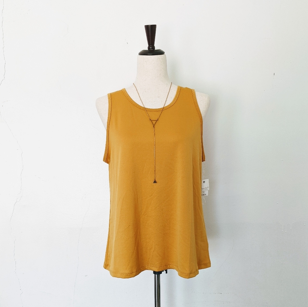 Ultra Flirt Mustard Yellow Tank with Necklace